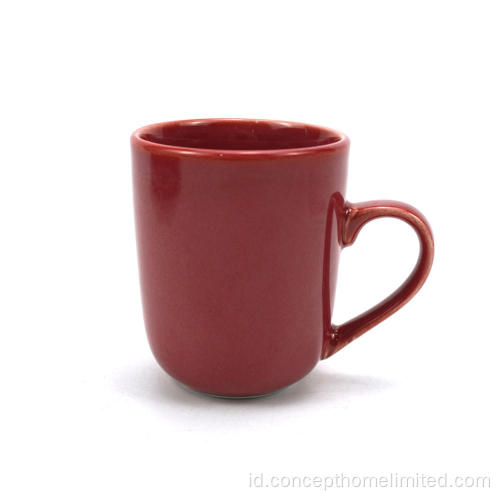 Makan malam stoneware kaca reaktif yang diatur dalam claret-red